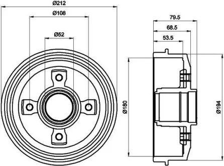 Тормозной барабан HELLA PAGID 8DT355301221
