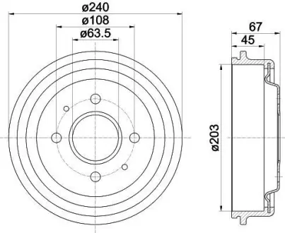 Тормозной барабан HELLA PAGID 8DT355301371