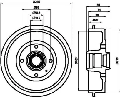Тормозной барабан HELLA PAGID 8DT355301411