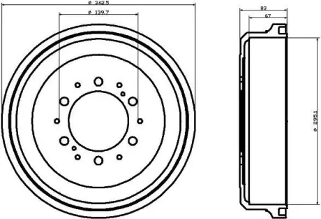 Тормозной барабан HELLA PAGID 8DT355301491