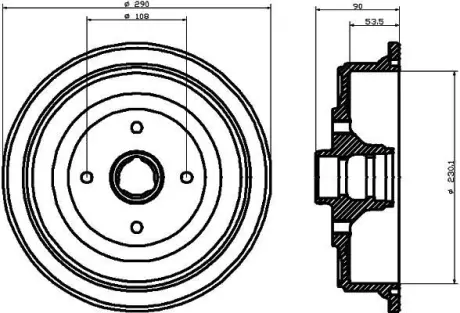 Тормозной барабан HELLA PAGID 8DT355301521