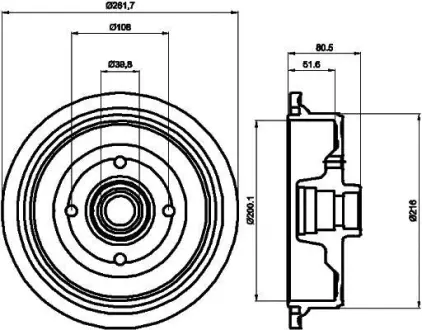 Тормозной барабан HELLA PAGID 8DT355301611