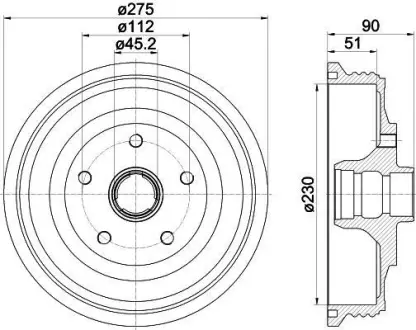 Тормозной барабан HELLA PAGID 8DT355301621