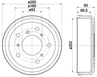 Тормозной барабан HELLA PAGID 8DT355301651