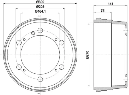 Тормозной барабан HELLA PAGID 8DT355301661