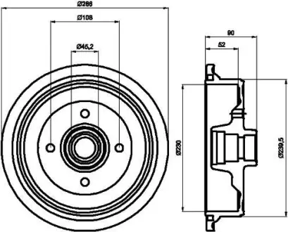 Тормозной барабан HELLA PAGID 8DT355301681