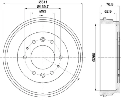 Тормозной барабан HELLA PAGID 8DT355301841