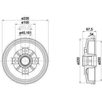 Тормозной барабан HELLA PAGID 8DT355301941