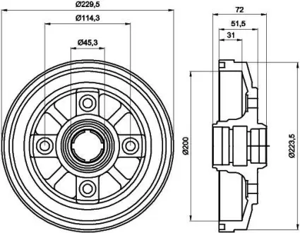 Тормозной барабан HELLA PAGID 8DT355302021