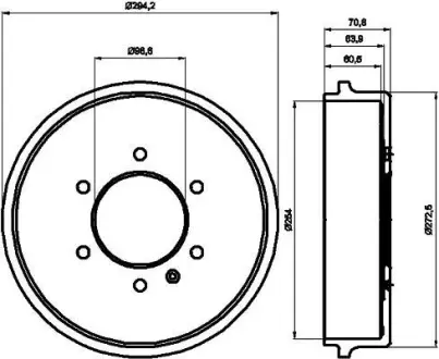 Тормозной барабан HELLA PAGID 8DT355302181