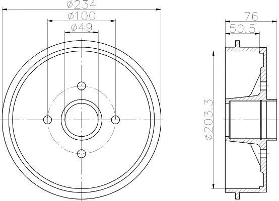 Тормозной барабан HELLA PAGID 8DT355302221 (фото 1)