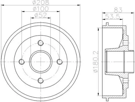 Тормозной барабан HELLA PAGID 8DT355302231