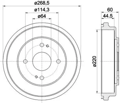 Тормозной барабан HELLA PAGID 8DT355302261