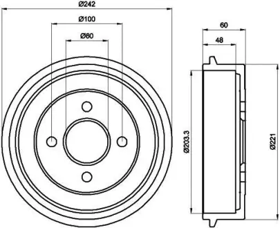 Тормозной барабан HELLA PAGID 8DT355302341
