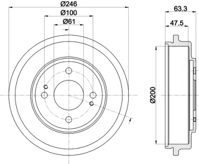 Тормозной барабан HELLA PAGID 8DT355302401