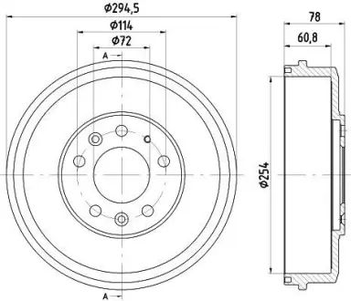 Тормозной барабан HELLA PAGID 8DT355302481
