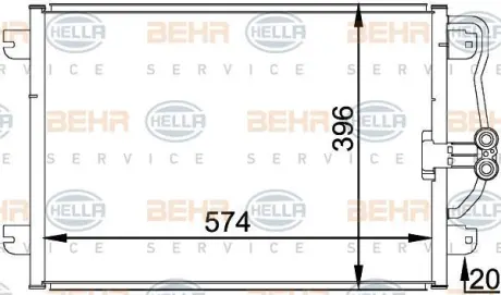 Радиатор кондиционера Renault Megan 1.4 2.0 95 - 03 HELLA PAGID 8FC 351 037-751