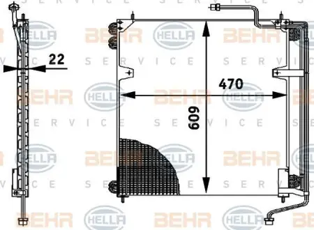 Конденсатор 12.8, 14.7 Тягач Mercedes SK 87-96 HELLA PAGID 8FC 351 317-021