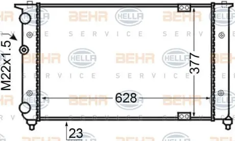 Радіатор VW POLO / CADDY 1.9 96-04 HELLA PAGID 8MK 376 705-561