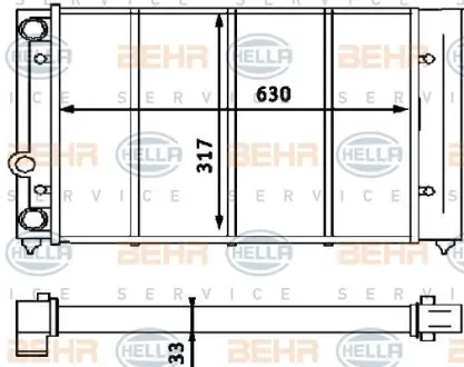 Радіатор VW PASSAT B3/B4 1.8 2.8 88-97 HELLA PAGID 8MK 376 715-061