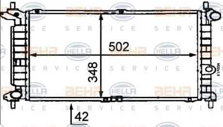 Радиатор Opel Actra F 1.7 94 - 98 HELLA PAGID 8MK 376 715-771