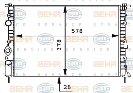 Радиатор Renault Megan 1.6, 1.9, 2.0 96 - 03 HELLA PAGID 8MK 376 717-451