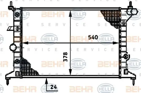 Радиатор (авт) Opel Vectra B 1.6, 1.8, 2.0 95 - 02 HELLA PAGID 8MK 376 720-401