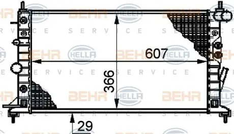 Радиатор OPEL VECTRA B 2.5 2.6 95-03 HELLA PAGID 8MK 376 720-641
