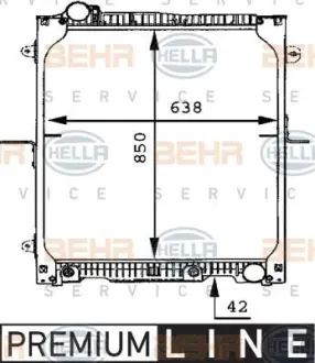 Радіатор MERCEDES MK/SK 87-96 HELLA PAGID 8MK 376 721-171