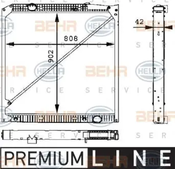 Радиатор MERCEDES ACTROS MP2 / MP3 03- HELLA PAGID 8MK 376 721-221