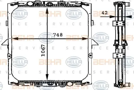 Радиатор DAF 95 XF 12.6 97 - 02 HELLA PAGID 8MK 376 721-531