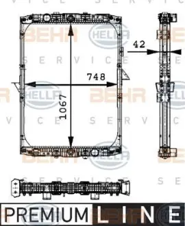 Радиатор DAF 95 XF FA 95 XF 380 97-02 HELLA PAGID 8MK 376 721-541