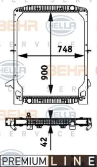Радіатор Iveco 13.8 Eurostar 93 - 02 Eurotech 92 - HELLA PAGID 8MK 376 721-601