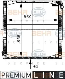 Радиатор SCANIA 4 - series 94 /G260 96-08 HELLA PAGID 8MK 376 721-621