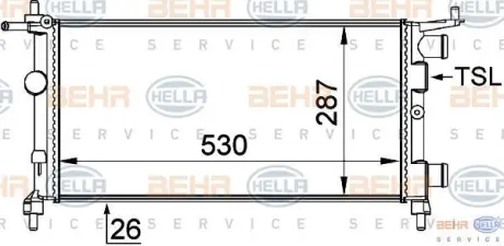 Радиатор OPEL CORSA B 1.0 1.2 93-00 HELLA PAGID 8MK 376 722-441