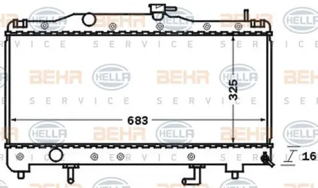 Радиатор Toyota Carina E 1.6, 1.8 92 - 97 HELLA PAGID 8MK 376 726-561