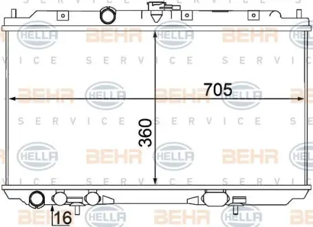 Радиатор NISSAN PRIMERA 2.0 02-08 HELLA PAGID 8MK 376 770-671