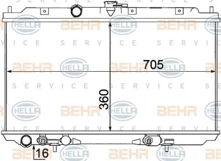 Радиатор NISSAN PRIMERA 2.0 2.2 02-08 HELLA PAGID 8MK 376 770-681