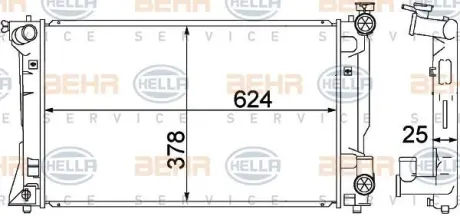 Радиатор TOYOTA AVENSIS 2.0 2.4 03-08 HELLA PAGID 8MK 376 773-691