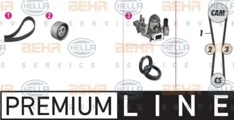 Водяной насос + комплект зубчатого ремня HELLA PAGID 8MP376800821