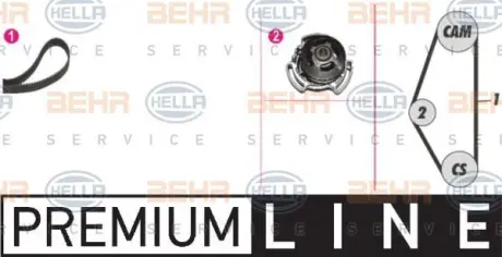 Водяной насос + комплект зубчатого ремня HELLA PAGID 8MP376801821