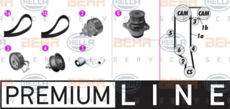 Водяной насос + комплект зубчатого ремня HELLA PAGID 8MP376801841