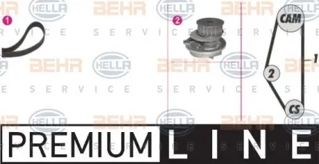 Водяной насос + комплект зубчатого ремня HELLA PAGID 8MP376801851