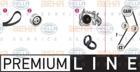 Водяной насос + комплект зубчатого ремня HELLA PAGID 8MP376801871