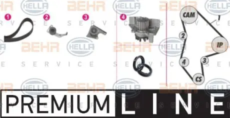 Водяной насос + комплект зубчатого ремня HELLA PAGID 8MP376804801