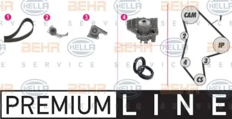 Водяной насос + комплект зубчатого ремня HELLA PAGID 8MP376804811