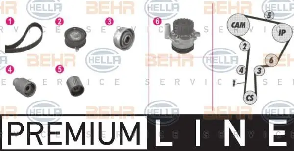Водяной насос + комплект зубчатого ремня HELLA PAGID 8MP376807811 (фото 1)