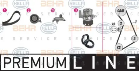 Водяной насос + комплект зубчатого ремня HELLA PAGID 8MP376809811