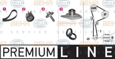 Водяной насос + комплект зубчатого ремня HELLA PAGID 8MP376810851