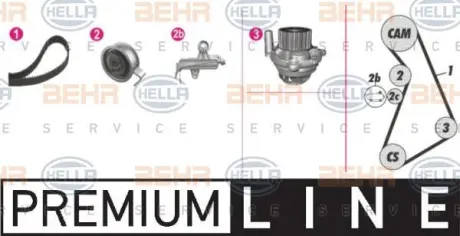 Водяной насос + комплект зубчатого ремня HELLA PAGID 8MP376811841